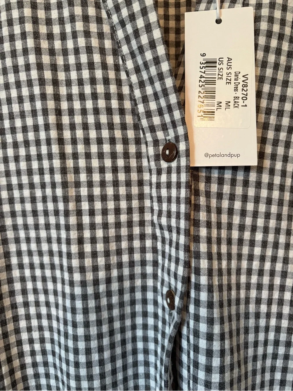 NWT petal + pup daria tiered gingham shirt dress - Picture 4 of 5